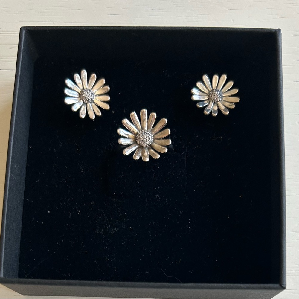 Elegant Silver Daisy Earrings